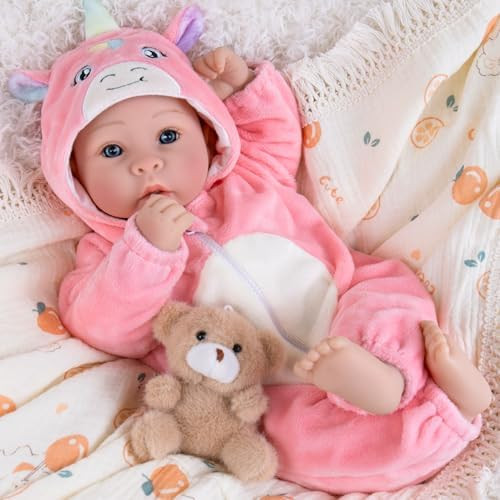 Aori 17 Inch Baby Dolls Realistic Doll with Ultra Real Life Soft Body & Pink Outfits for Girls 3+... | Amazon (US)