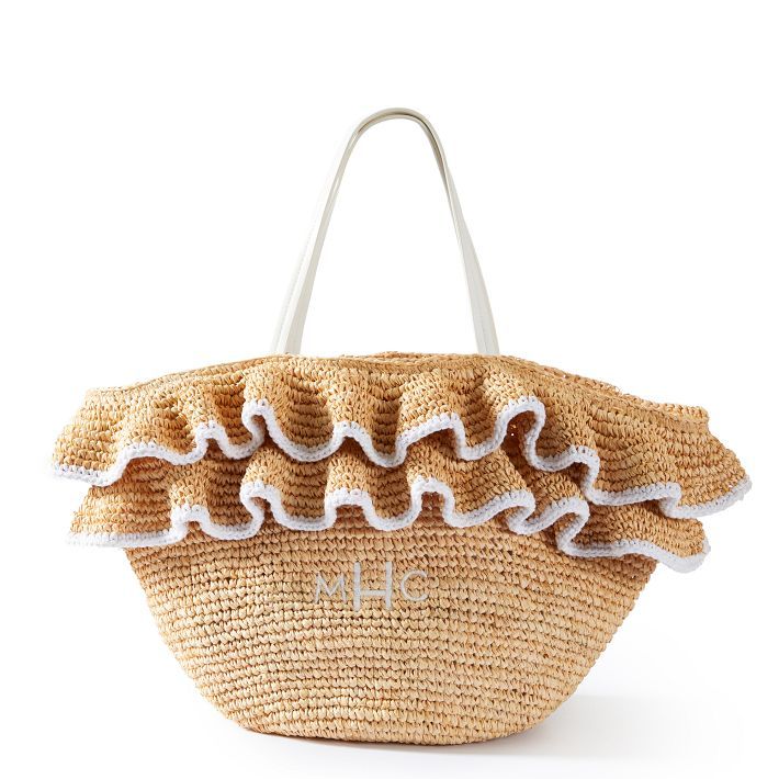 Ruffle Raffia Tote | Mark and Graham