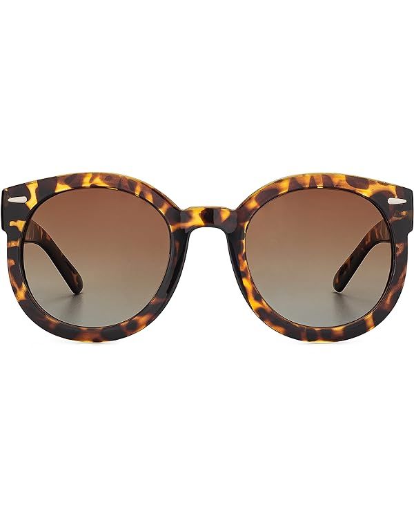 grinderPUNCH Trendy Round Polarized Sunglasses | Trendy Oversized Sunglasses for Women Men | Retr... | Amazon (US)