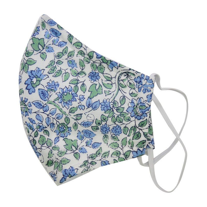 Cotton Face Mask, Mini Blue Floral | Maisonette