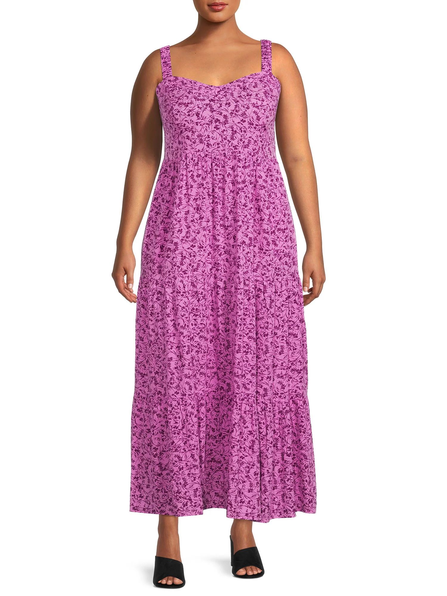 Terra & Sky Women's Plus Size Tiered Maxi Dress - Walmart.com | Walmart (US)