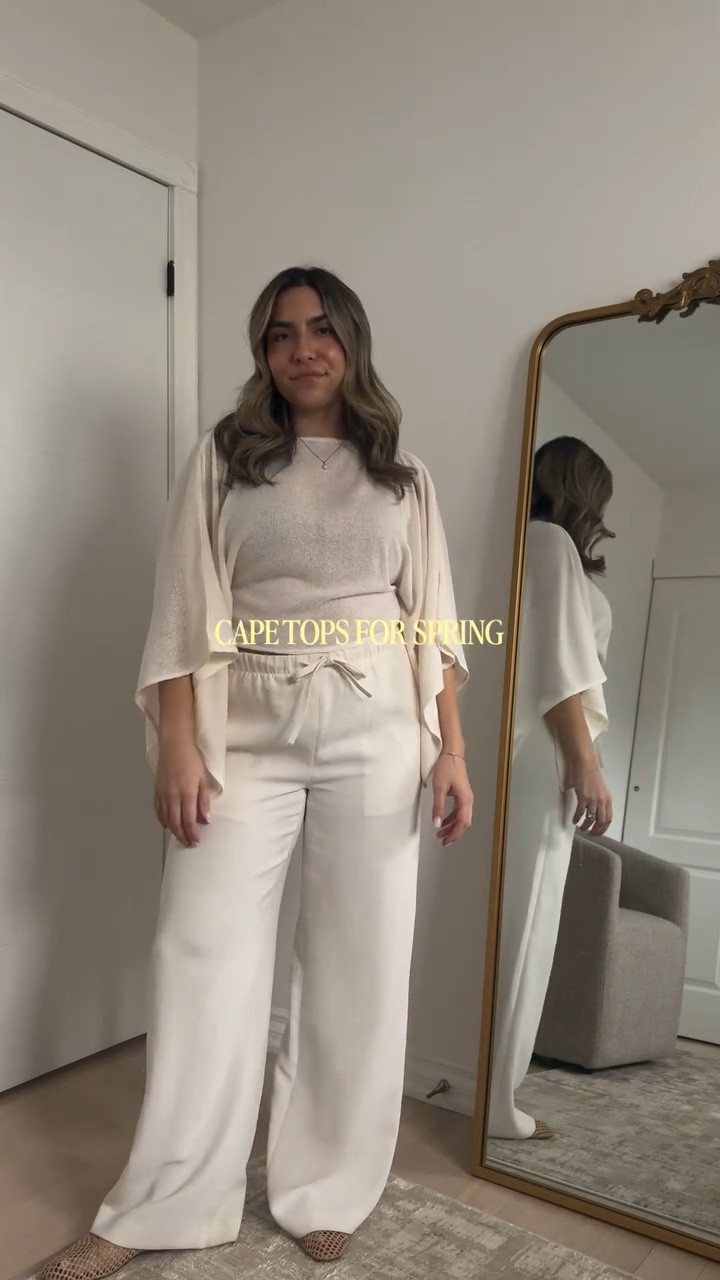 Trending for Spring: cape tops 🌸 This is my favourite fashion trend yet ✨ Effortless, chic, easy & breezy! 

Comment LINK to get this one sent to you 🫶🏼

#fashionreels #springfashiontrends #pintetestinspired #styleinspo #springfashion