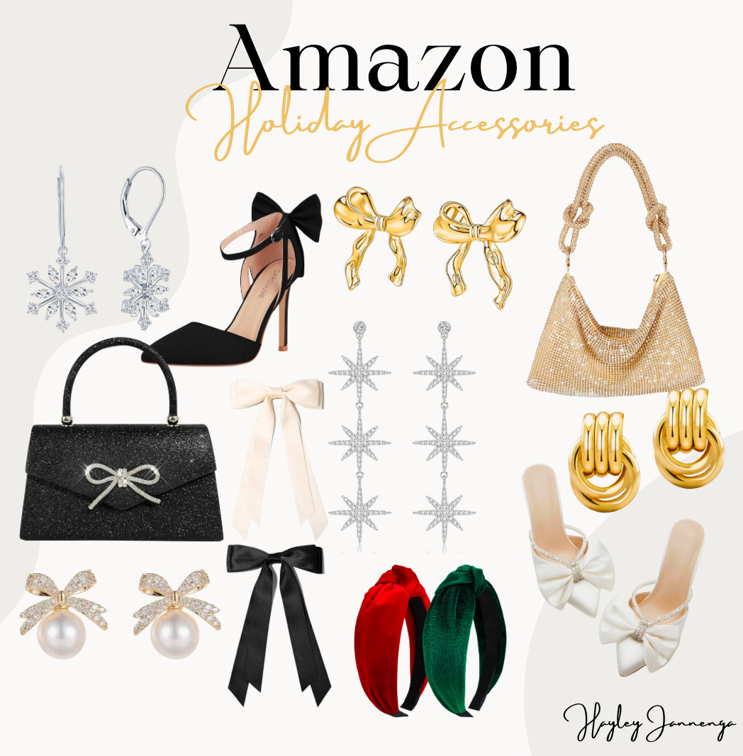 Amazon holiday accessories
Seasonal 
Party finds
Bags
Purse
Earrings
Jewelry
Hair
Heels
Shoes 

#LTKSaleAlert #LTKParties #LTKShoeCrush