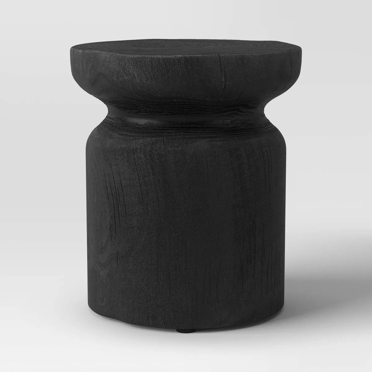 Wooden Stump Patio Accent Table Black - Threshold™ | Target