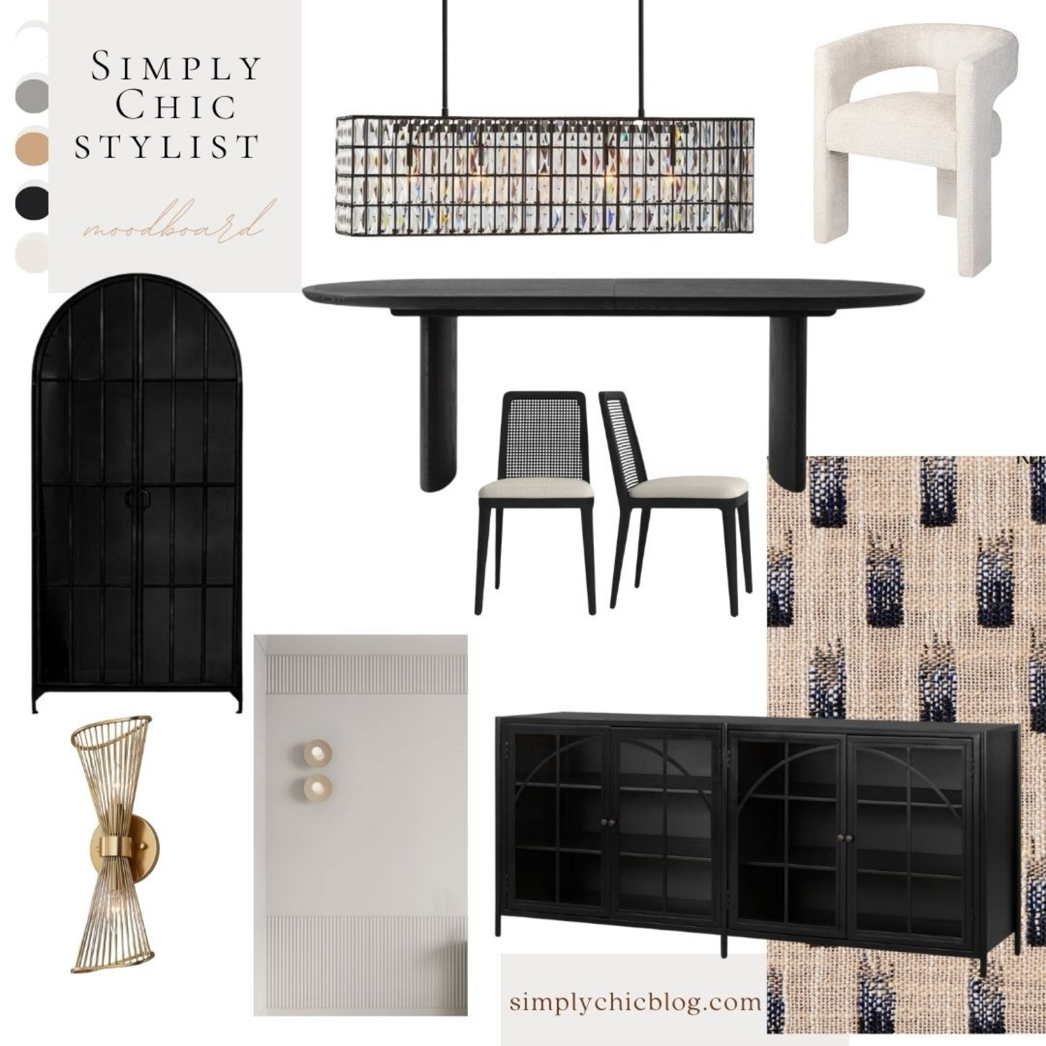 Black and white moody dining room. Adding in board and batten or millwork with that fluted wall on one side of your dinning room or the whole space. The  pendants I have in this picture ideally to go on either side of a picture under the consul table, but just adding some ambient lighting to the space. 

#LTKHome