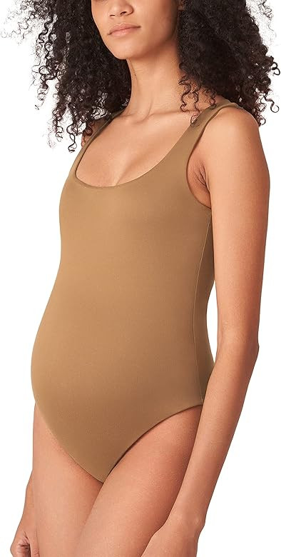 POSHDIVAH Women's Maternity Bodysuits Scoop Neck Sleeveless Tank Tops Stretchy Shapewear Soft Pre... | Amazon (US)