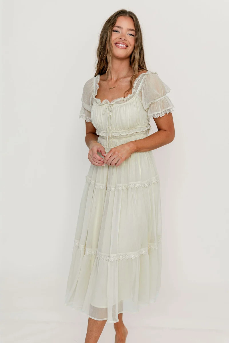Marla Maxi Dress in Butter Cream - See Selfie Photo for True Color | Worth Collective
