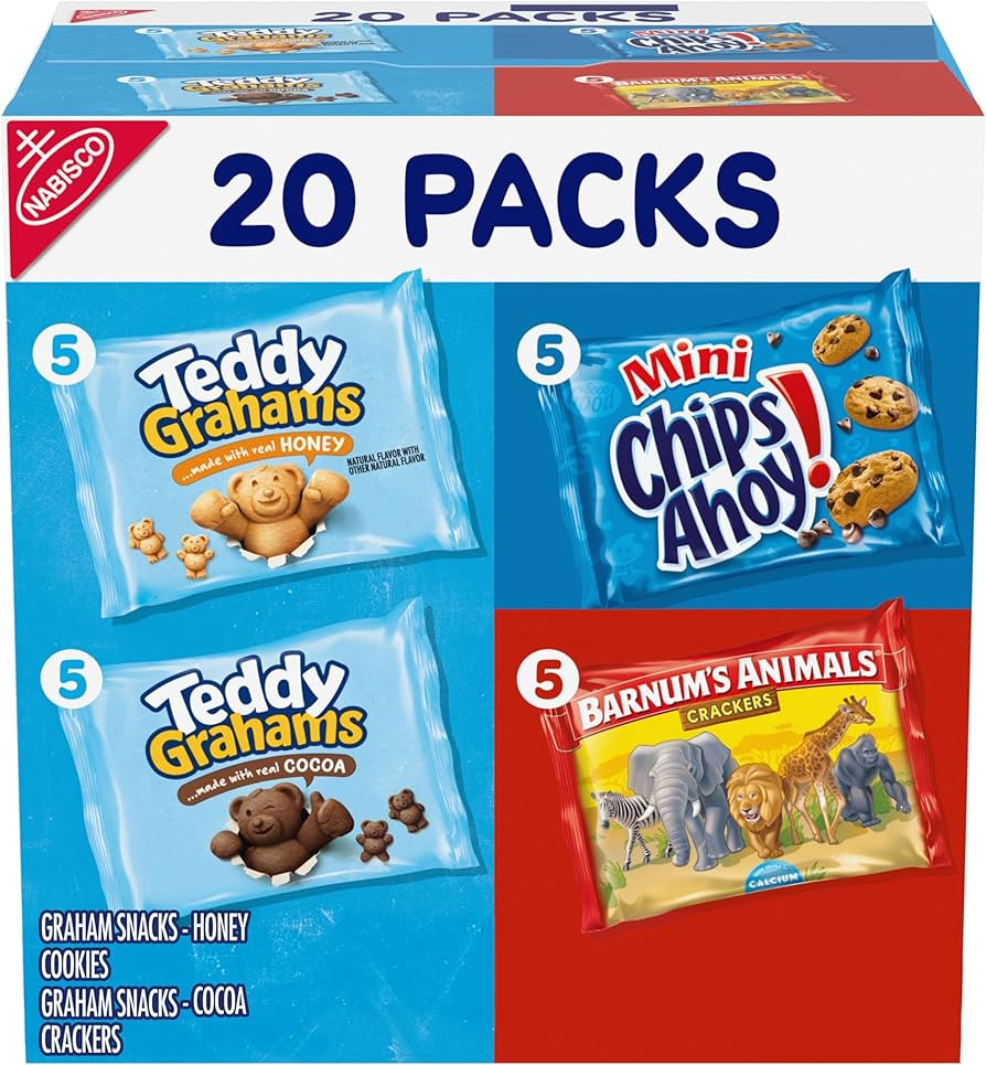 Nabisco Fun Shapes Variety Pack, Barnum's Animal Crackers, Teddy Grahams and CHIPS AHOY! Cookies,... | Amazon (US)