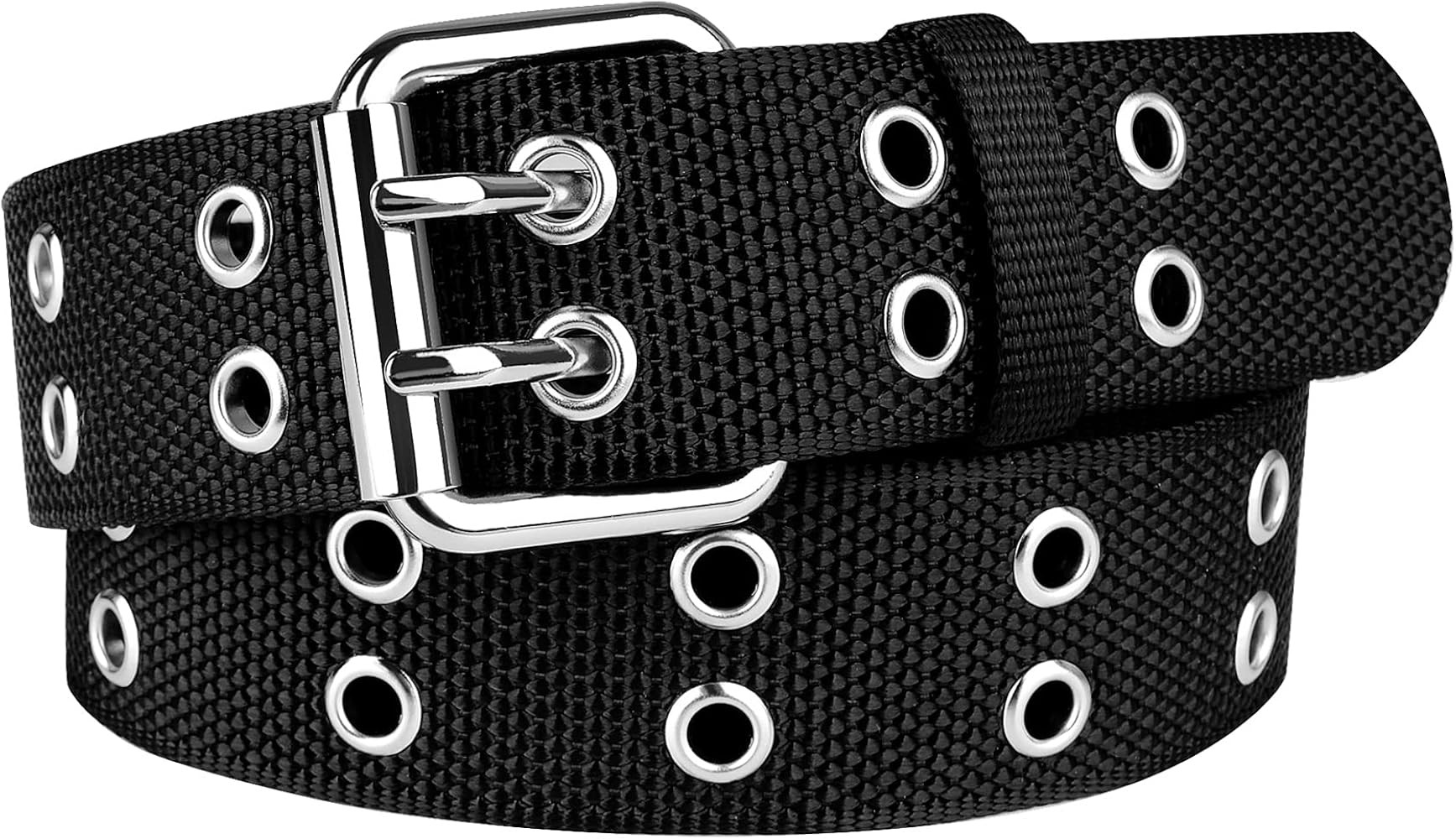 Double Grommet Belt Plus Size 39 to 71'' Nylon Prong Belts for Women Men | Amazon (US)