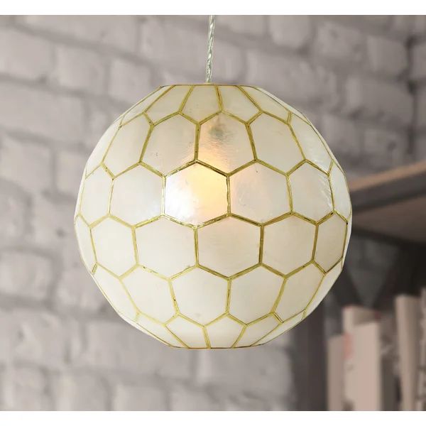 Camden 1 - Light Unique Globe Pendant with Capiz Accents | Wayfair Professional