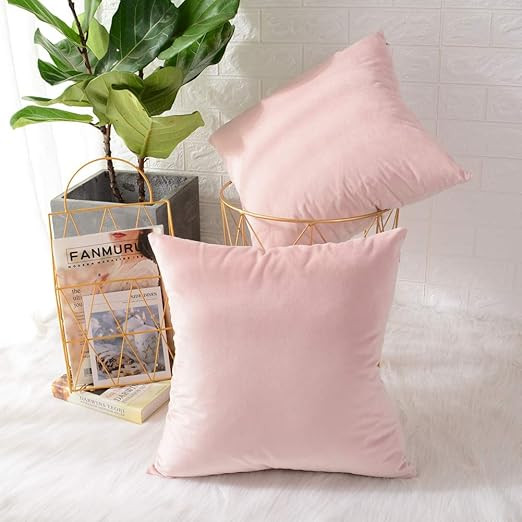 MERNETTE Pack of 2, Velvet Soft Decorative Square Throw Pillow Cover Cushion Covers Pillow case, ... | Amazon (US)