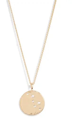 Pavé Hammered Pendant Necklace | Nordstrom