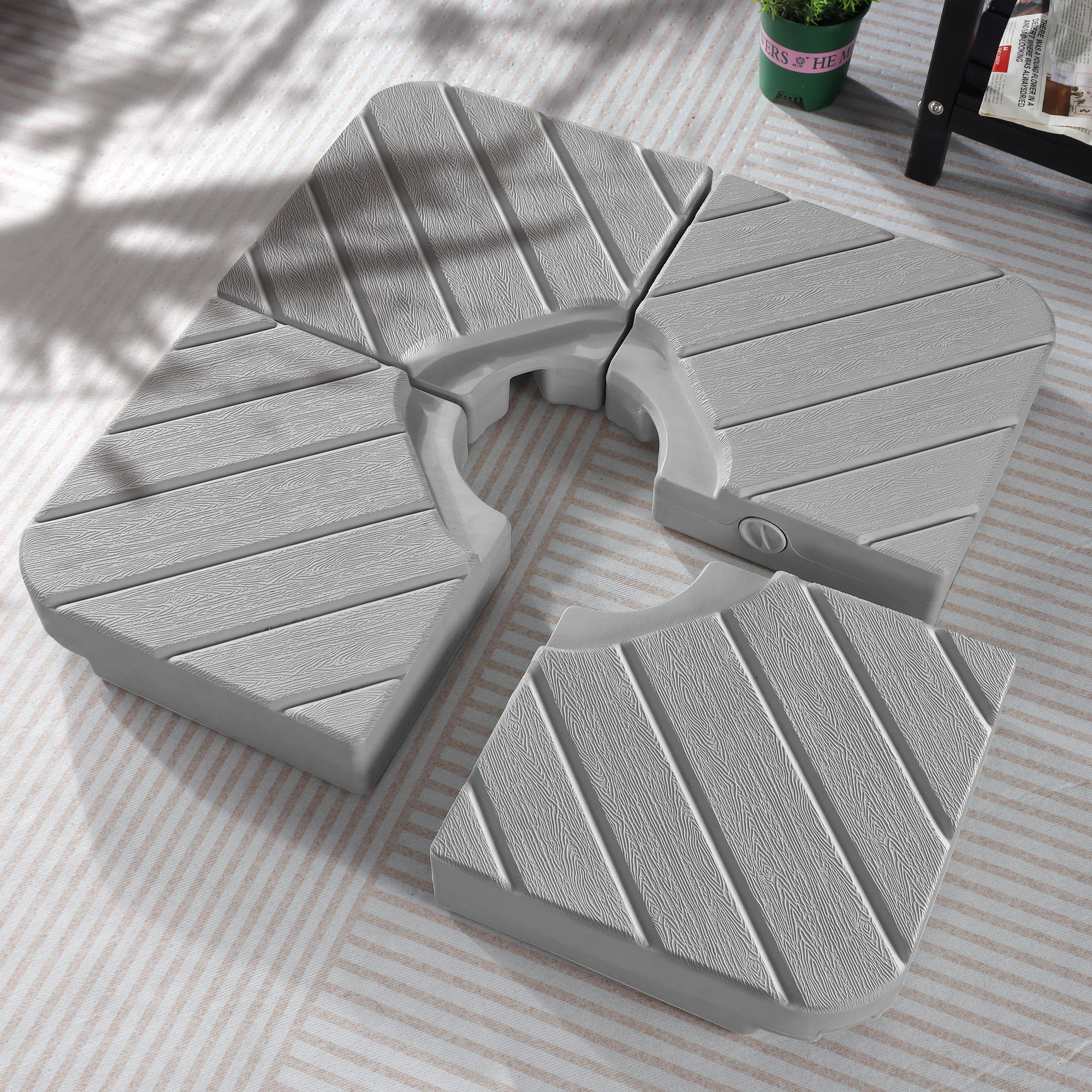 Learoy Heavy-Duty Patio Umbrella Base Plastic Free Standing Umbrella Base (Set of 4) | Wayfair North America