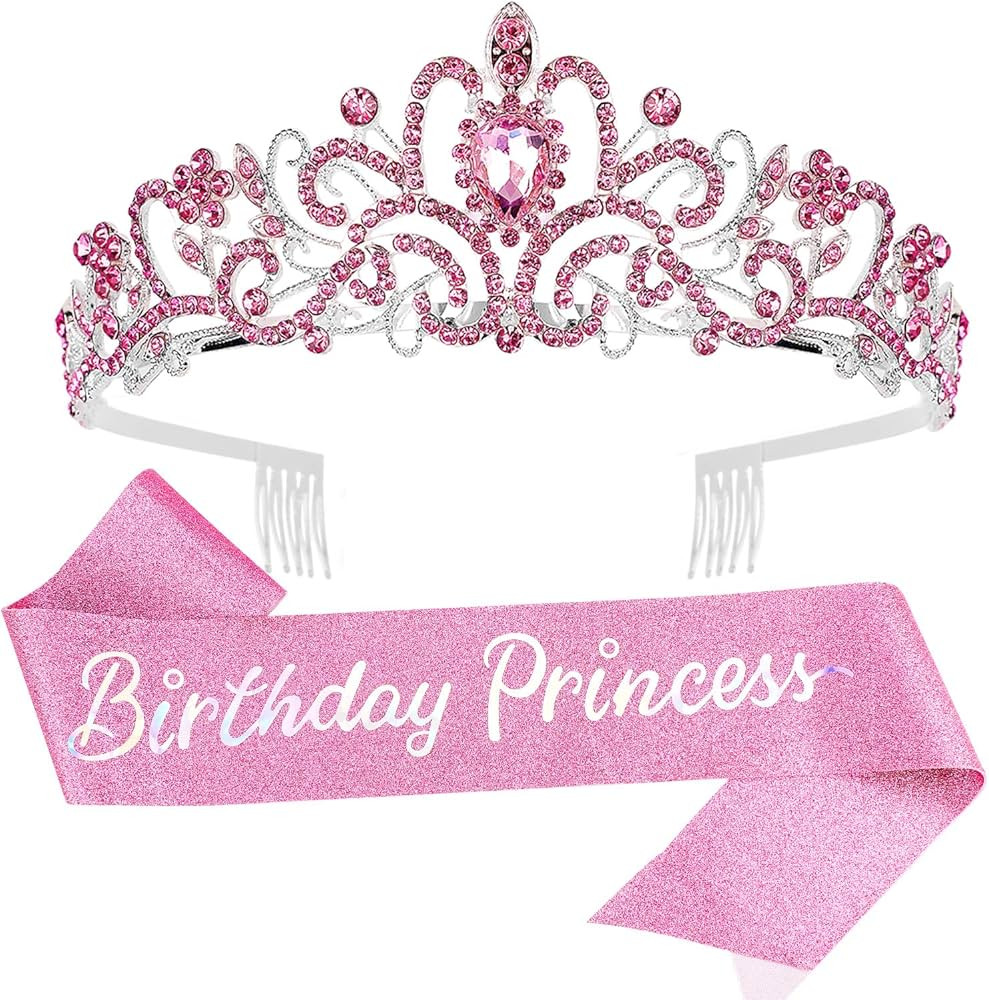 Birthday Tiaras for Women, Princess Crown Tiara, Happy Birthday Crowns for Women, Birthday Crown ... | Amazon (US)