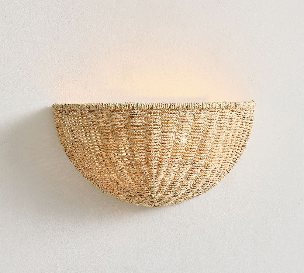 Bermuda Rattan Round Sconce (13") | Pottery Barn (US)