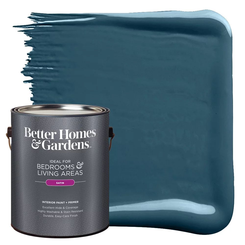 Better Homes & Gardens Interior Paint and Primer, Teal Grotto / Blue, 1 Gallon, Satin | Walmart (US)