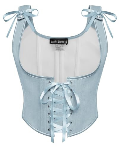 Scarlet Darkness Underbust Corset for Women Victorian Fairy Bustier Corset Solid Light Blue Size 12 | Amazon (US)