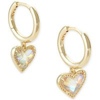 Kendra Scott Ari Heart Gold Huggie Earrings in Dichroic Glass | Glik's