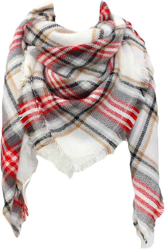 SUNDAY ROSE Women Plaid Blanket Scarf Oversized Tartan Scarves Long Shawl Wraps | Amazon (US)