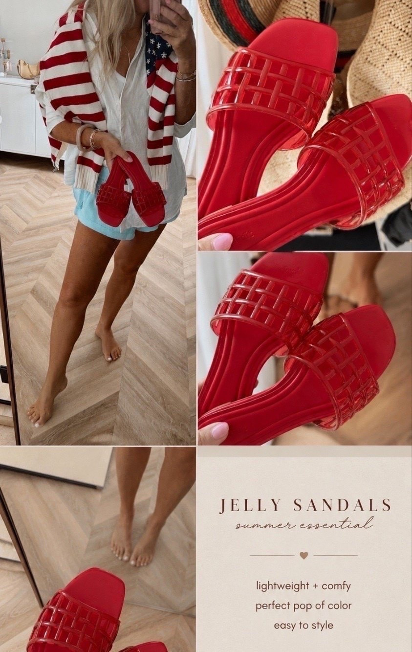 ❤️ The jelly sandal trend is officially taking over summer, and this red pair is the cutest pop of color. Lightweight, comfy, and so easy to throw on with everything from denim shorts to swimsuits for all your festive plans! 🇺🇸 also the Target zip up sweater is so cute! 

jelly sandals, summer sandals, red sandals, 4th of july outfit, patriotic outfit, vacation outfits, beach style, resort wear, summer fashion, casual summer outfits, pool day outfit

#LTKootd #LTKgrwm #LTKSeasonal