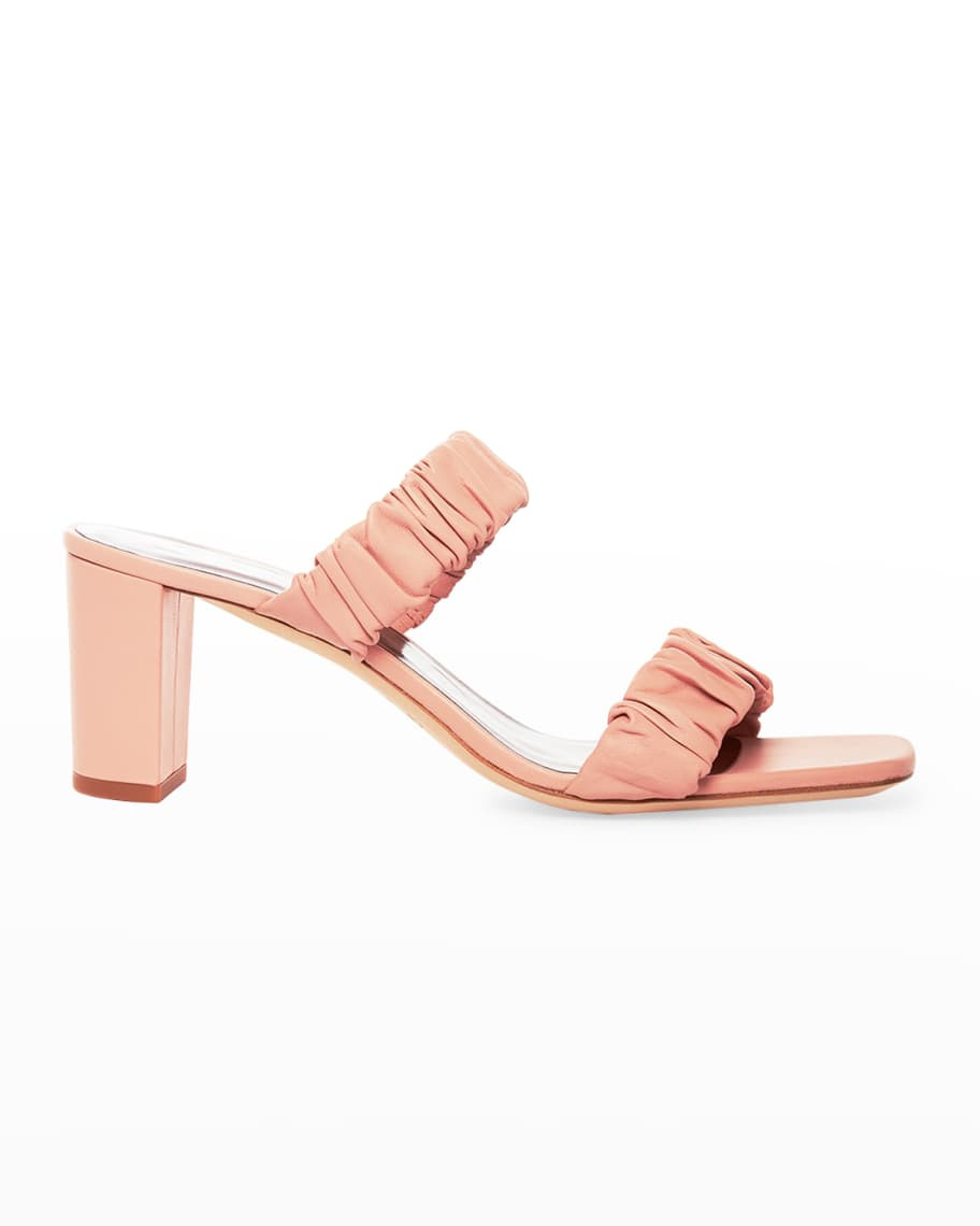 Staud Frankie Ruched Slide Sandals | Neiman Marcus