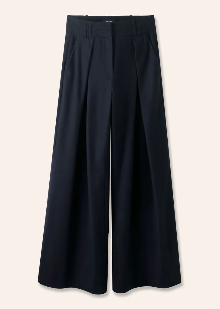 Italian Flannel High-Waisted Wide-Leg Trouser | ME+EM Global (Excluding US)