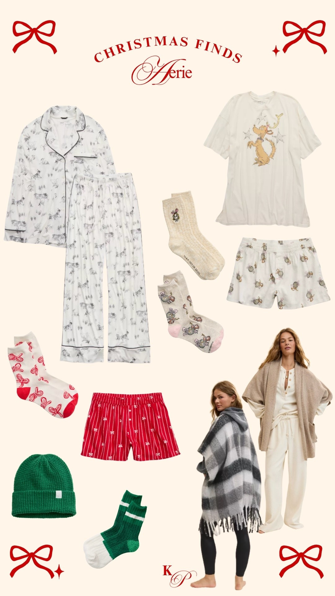 As someone who LOVED the grinch growing up, the Cindy Lou pajamas and oversized t shirt were a no brainer ✨ such cute pieces that are selling fast at aerie!!

Gifts for her, Christmas gift guide for her, Christmas pajamas, Christmas pjs, cozy at home style, Christmas socks 

#LTKHoliday #LTKFindsUnder100 #LTKGiftGuide