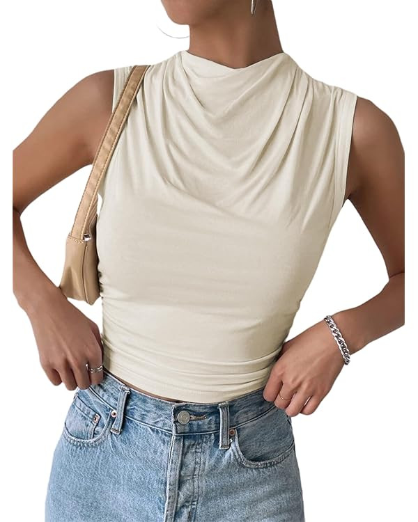 SOFIA'S CHOICE Women's Draped Cowl Neck Top Casual Summer Batwing Sleeve Tee Shirts | Amazon (US)
