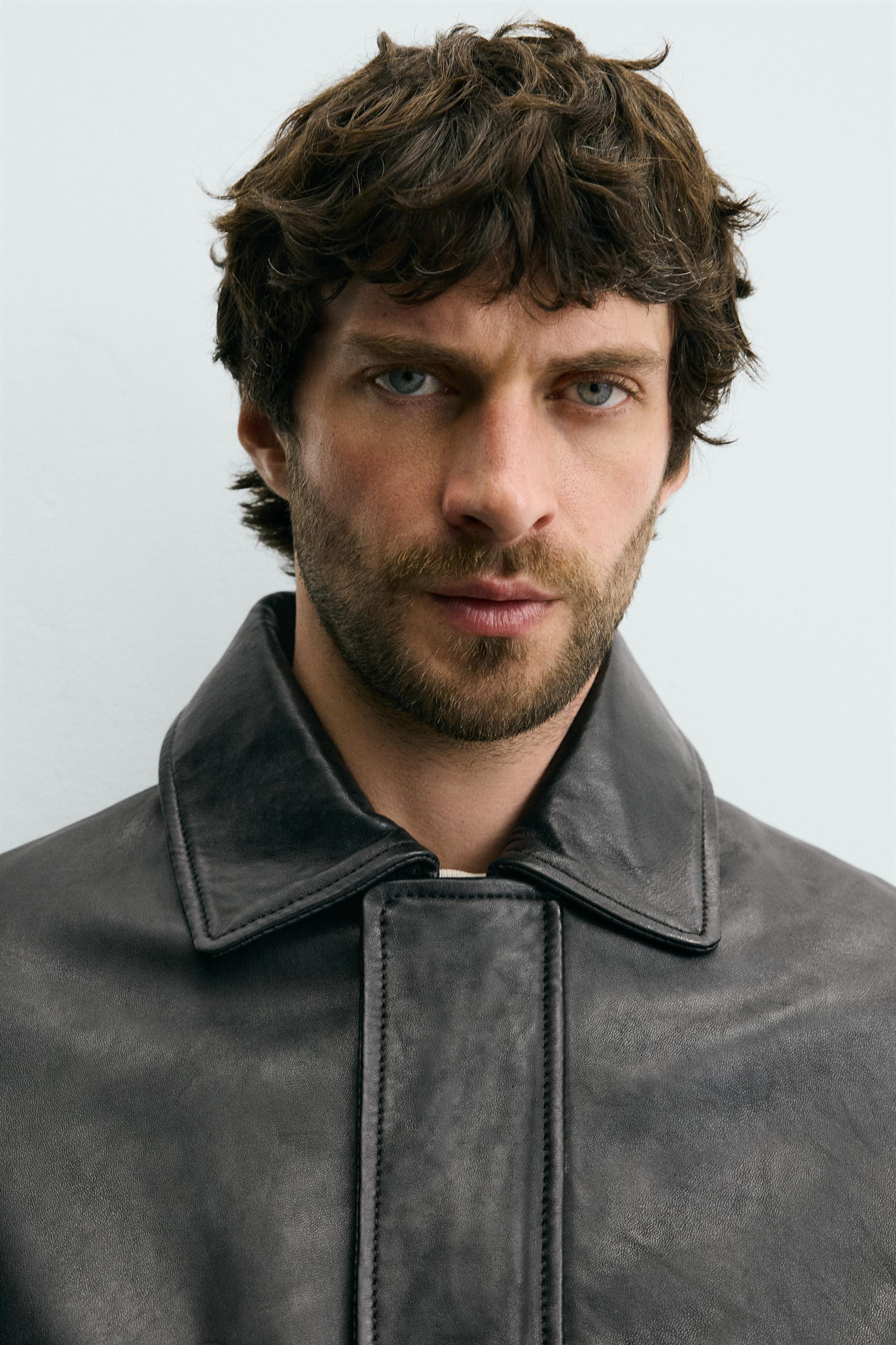 RELAXED FIT LEATHER JACKET | Zara US