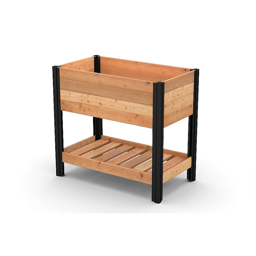 Vita 31.6-in W x 33.1-in H Brown Cedar Traditional Outdoor Raised Planter Box | Lowe's