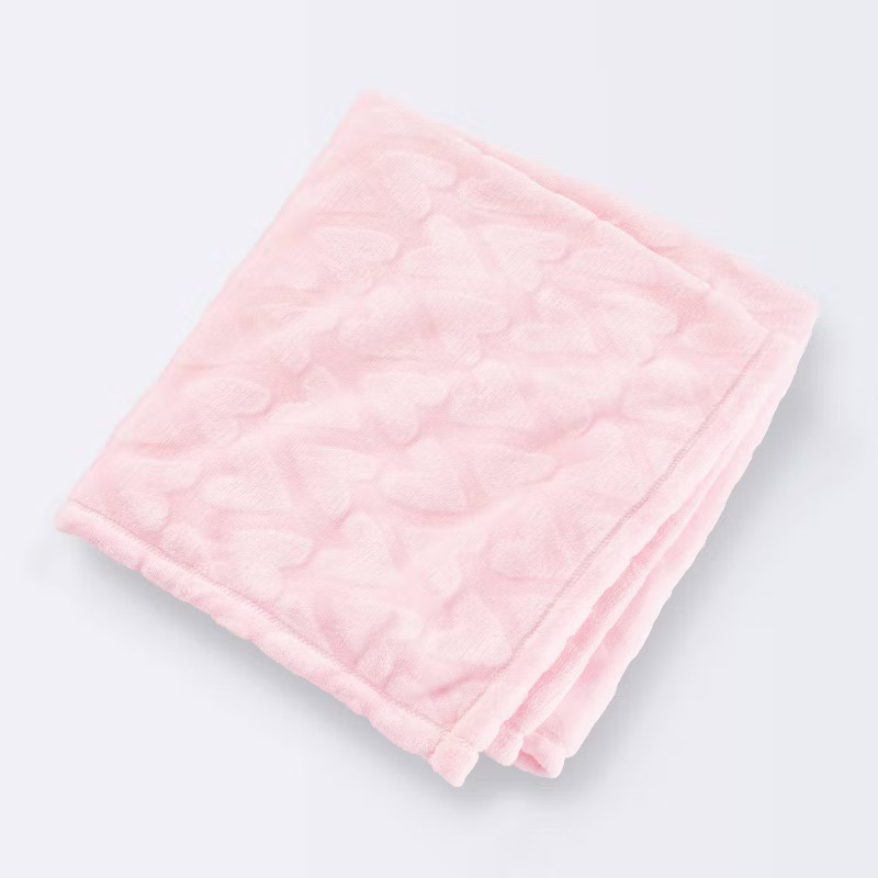 Plush Embossed Baby Blanket Hearts - Cloud Island™ Pink | Target