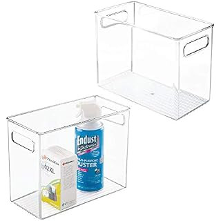 mDesign Plastic Home, Office Storage Organizer Bin with Handles - Container for Cabinets, Drawers... | Amazon (US)