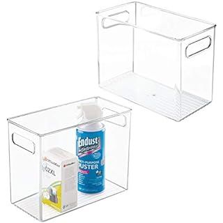 mDesign Plastic Home, Office Storage Organizer Bin with Handles - Container for Cabinets, Drawers... | Amazon (US)