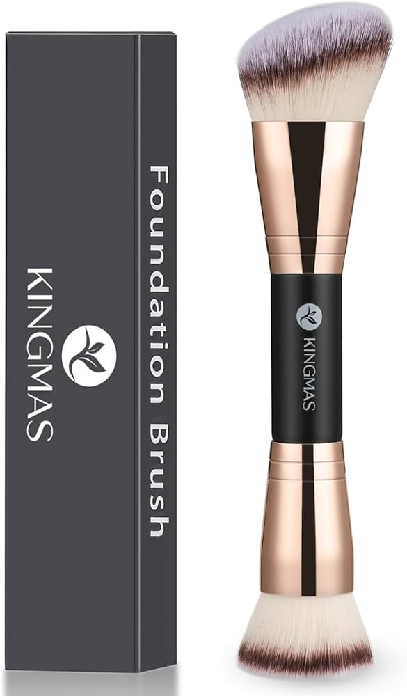KINGMAS Foundation Makeup Brush, Premium Kabuki Brush, Double-Ended Contour Brush (Flat/Angled Ro... | Amazon (US)