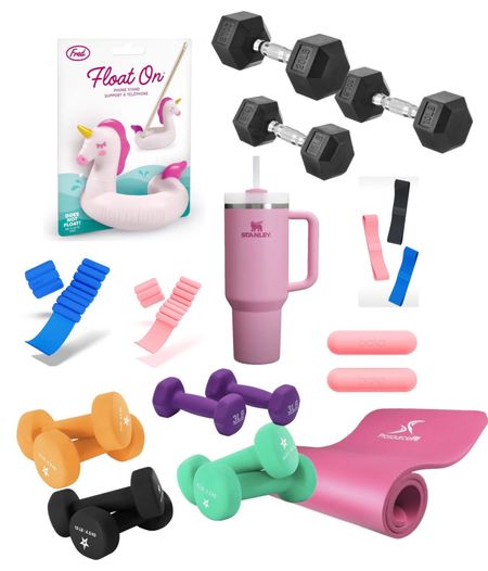 Fave Workout Accessories ✨💖🏋🏼‍♀️
… Mentioned in IG stories this weekend that I’m going to start a new 3 week challenge via my fave workout app (Leansquad)
Monday, wanna join!? Weights (both dumbbells and fave Balas), yoga mat and the app are all that’s needed for the 30 min daily sessions. The unicorn holds my phone and the Stanley helps with one of the suggested accompanying goals: 3L water a day (roughly 2.5 of a 40oz Stanley)!

As with most things, I feel like a little color makes things more joyful, why not!?! ✨

#fitness #workout #exercise 

#LTKActive #LTKGiftGuide