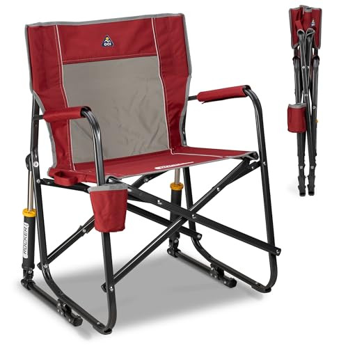 GCI Outdoor Freestyle Rocker Camping Chair | Portable Folding Rocking Chair with Solid, Durable Armrests, Drink Holder & Comfortable Backrest — Cinnamon | Amazon (US)