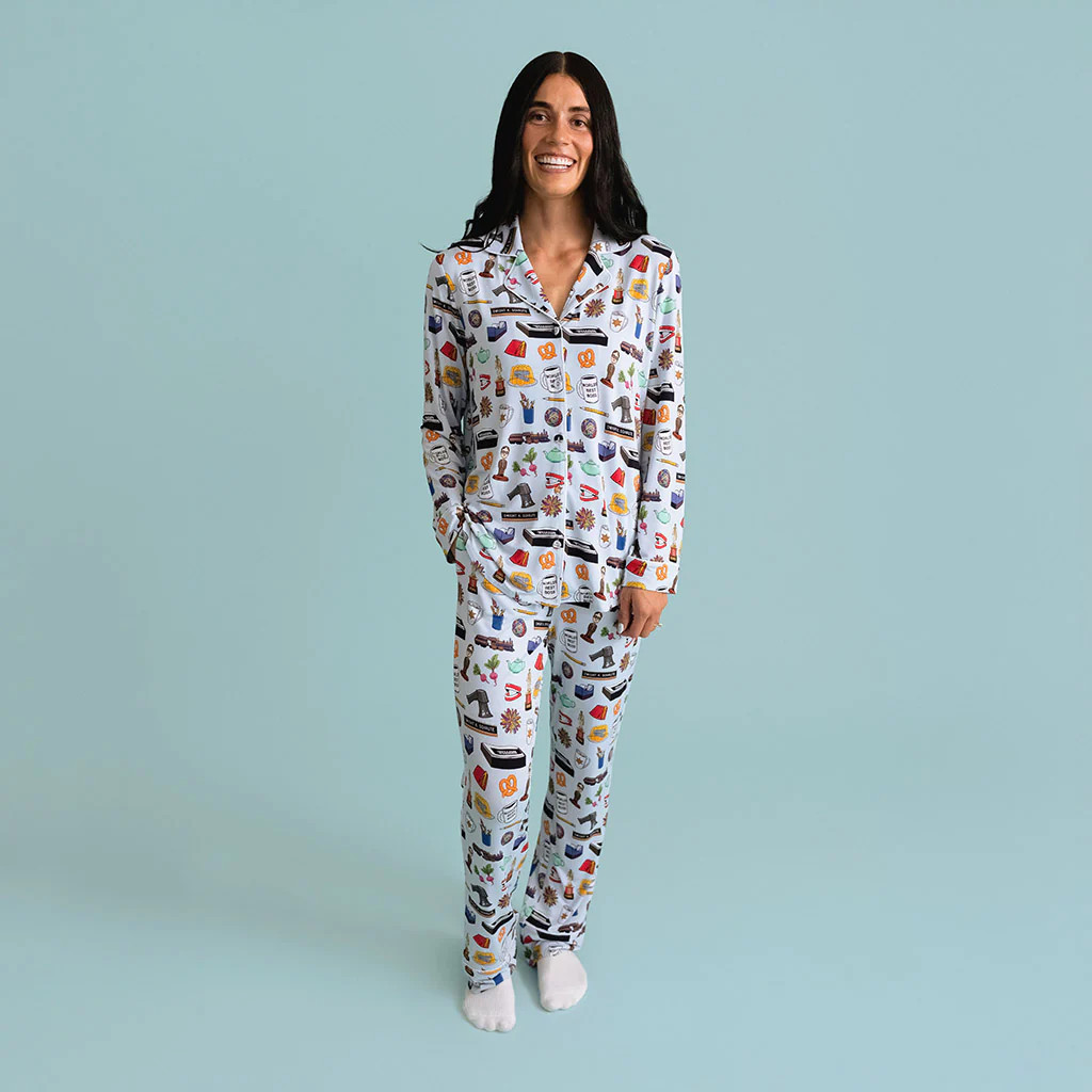 Dunder Mifflin Blue Luxe Womens Pajamas | The Office | Posh Peanut