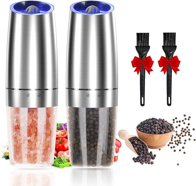 Gravity Electric Salt and Pepper Grinder Set of 2, Adjustable Coarseness, Automatic Mill Grinder,... | Amazon (US)