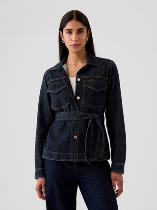 UltraSoft Denim Belted Jacket | Gap (CA)