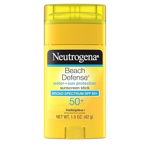Neutrogena Beach Defense Sunscreen Stick SPF 50, Broad Spectrum Sun Protection for Face & Body, Water-Resistant, Non-Greasy Formula, Travel Size for Beach & Outdoor Use, 1.5 oz (42 g) | Amazon (US)