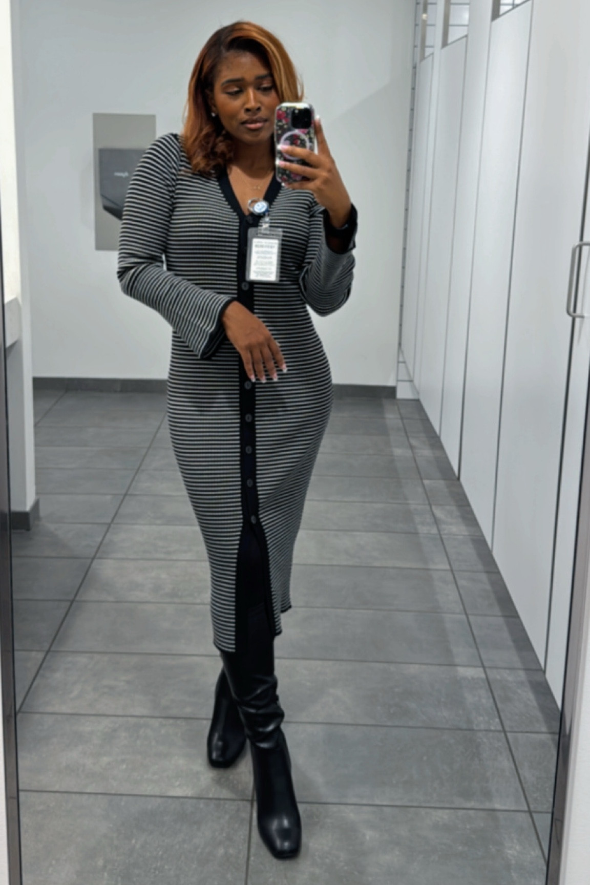 Quick fit check in the midst of the workday chaos! Obsessed with this midi dress and boots combo— plus, the boots are on sale right now!

#LTKFindsUnder50 #LTKSaleAlert #LTKWorkwear