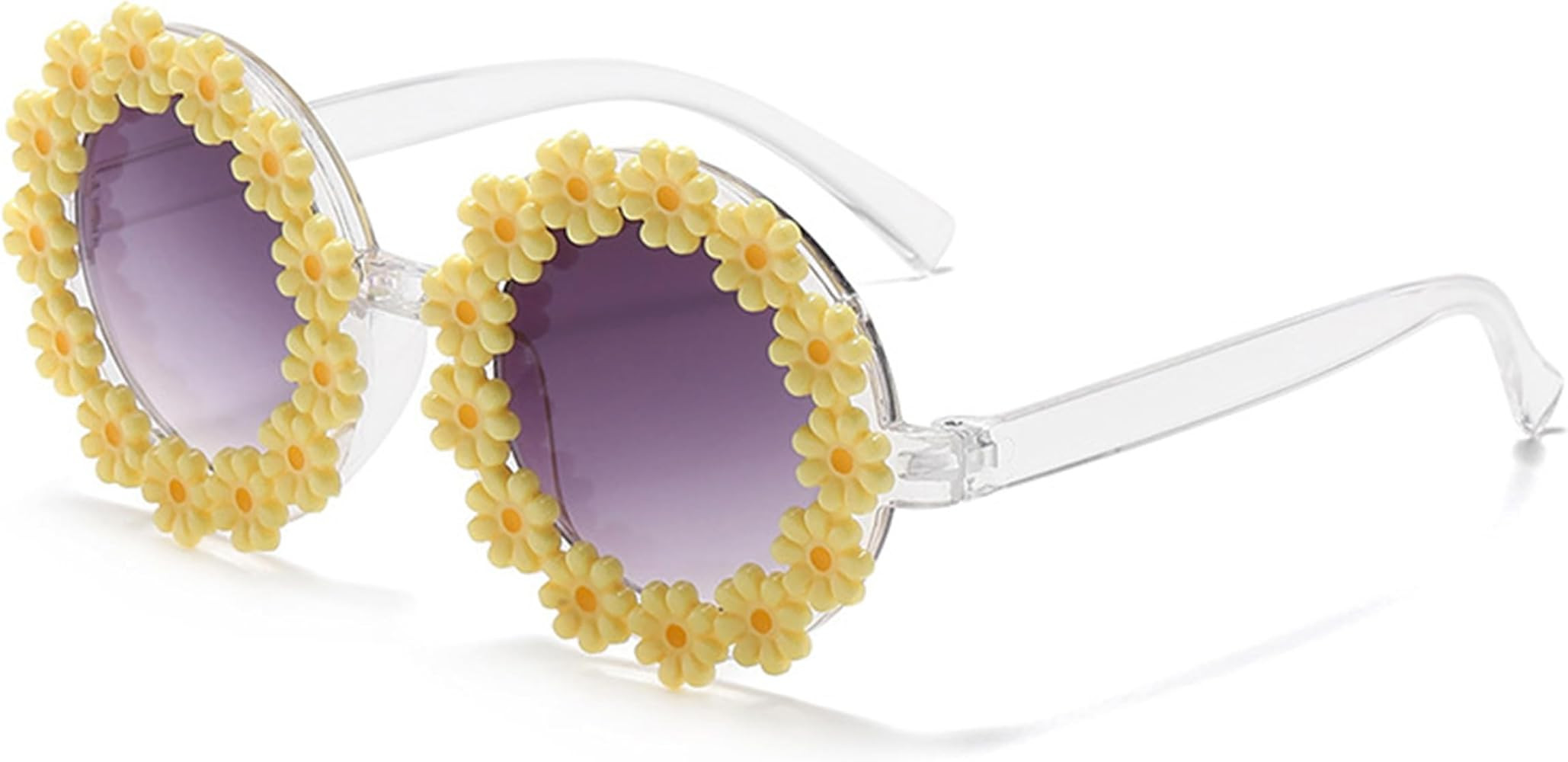 Round Flower Sunglasses for Women Retro Daisy Cute Glasses UV 400 Protection Flower Shaped Glasse... | Amazon (US)