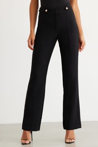 Helena Demi Boot Pant With Button | Dynamite Clothing