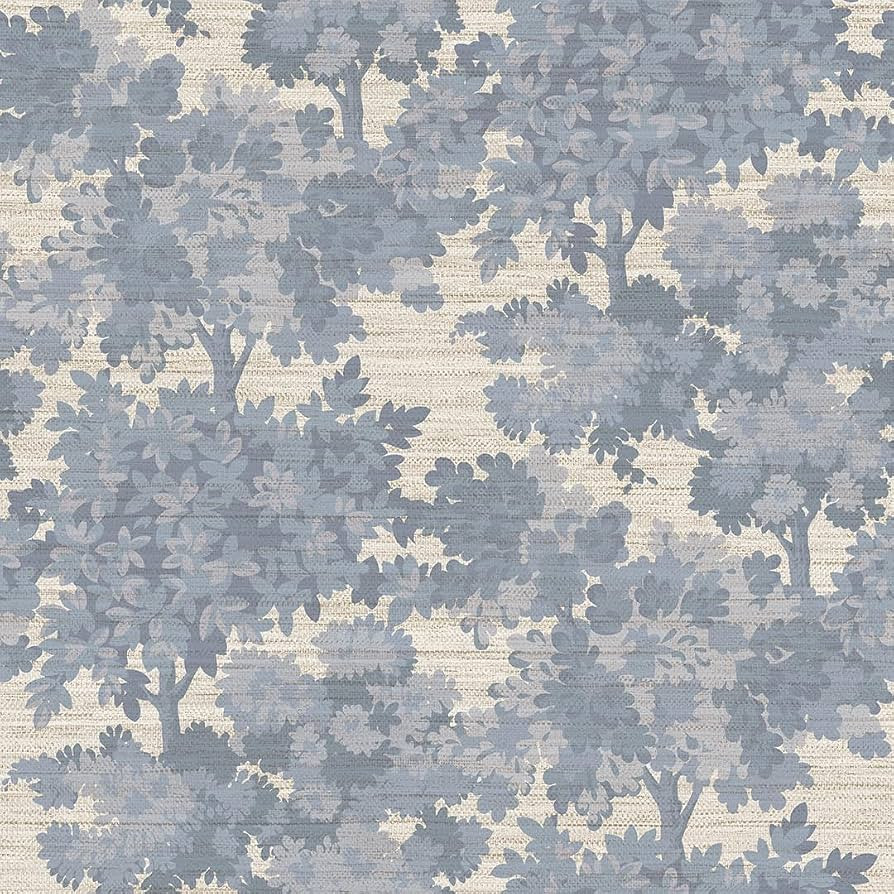 Tempaper Textured Blue Canopy Toile Faux Grasscloth Removable Peel and Stick Wallpaper, 20.5 in X... | Amazon (US)