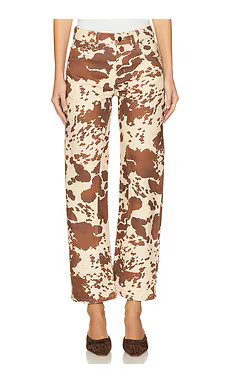 Free People x We The Free Risk Taker Printed Wide Leg Jeans in Tea Combo from Revolve.com | Revolve Clothing (Global)