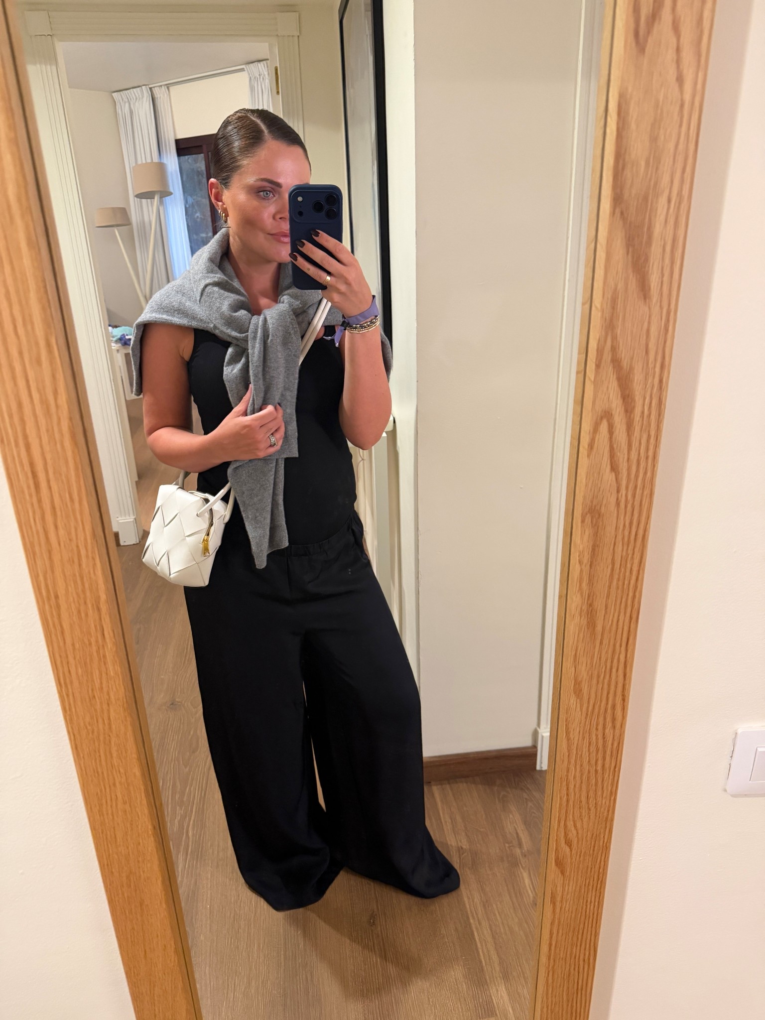 Pregnancy style. 
Wide leg satin trousers  

#LTKeurope #LTKuk #LTKspring