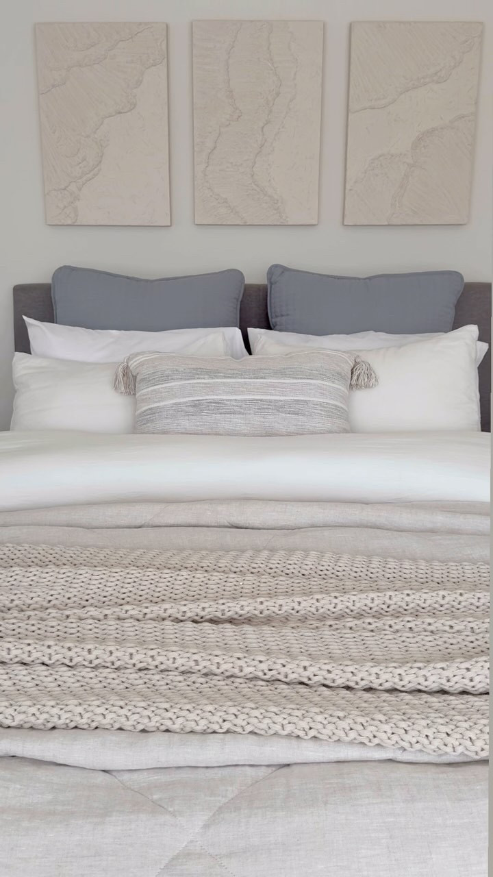 Wondering how to make a neutral space feel cozy instead of flat? It’s all about layering textures. Soft throws, woven details, and wood tones all create depth and warmth. But my favorite trick? Adding textured artwork. It’s subtle but makes all the difference!

These pieces from @mesonart_com completely transformed my guest bedroom. I ordered the Abstract Painting Set of 3 in the 24” x 16” size () and got you 35% off of your own piece of custom art if you use the code “SHAY”. 

Neutral Bedroom Decor | Textured Artwork | Home Styling Ideas | Calm Bedroom | Guest Bedroom 

 #SP120 #neutralbedroom #texturedart #homestyling #interiordesigntips #layeredspaces #softneutrals #bedroomgoals #timelessdesigns
