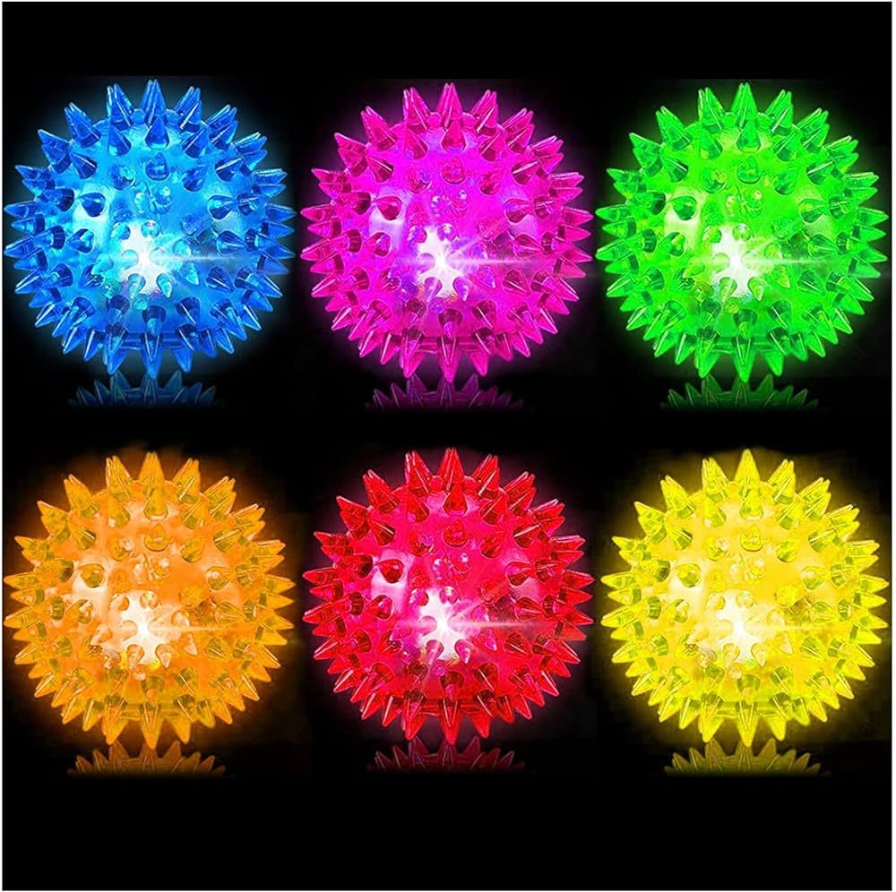 Bouncy Light Up Ball for Kids - LED Flashing Spiky Sensory Stress Balls for Toddlers 1-3 2.55inch... | Amazon (US)