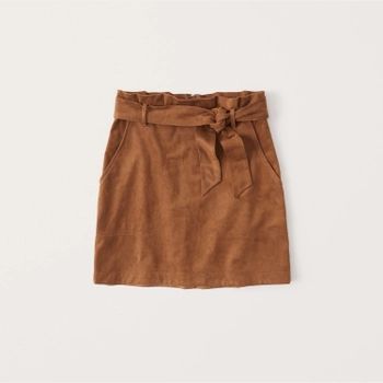 Vegan Suede Belted Mini Skirt | Abercrombie & Fitch (US)