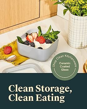 Caraway 6pc Glass Food Storage Set – 4.4 Cup Food Containers (6) - Ceramic Coated - Non Toxic, ... | Amazon (US)